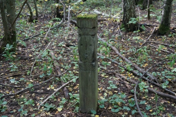 Еще один указательный идол. До кургана Кшекуравай около 80 метров