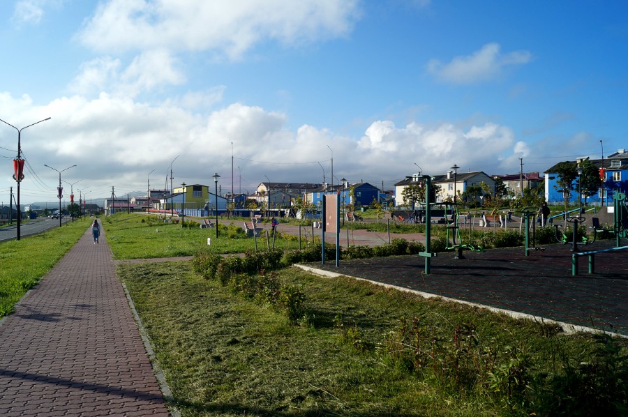 На площади Ленина в Южно-Курильске