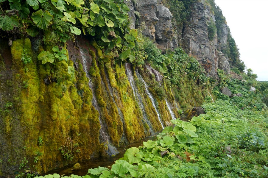 Плачущие скалы (Стена водопадов) на острове Итуруп